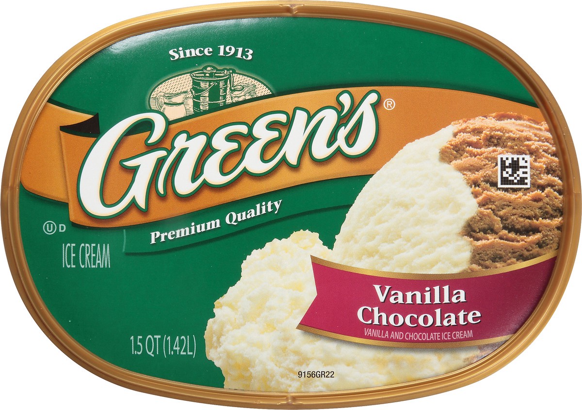 slide 6 of 10, Green's Vanilla Chocolate Ice Cream 1.5 qt. Carton, 48 fl oz