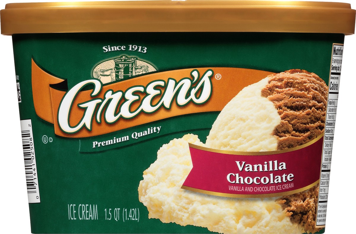 slide 4 of 10, Green's Vanilla Chocolate Ice Cream 1.5 qt. Carton, 48 fl oz