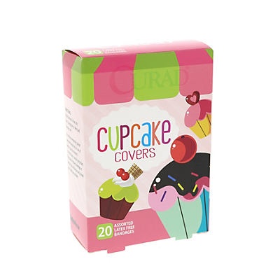 slide 1 of 1, Curad Cupcake Covers Assorted Latex Free Bandages, 20 ct