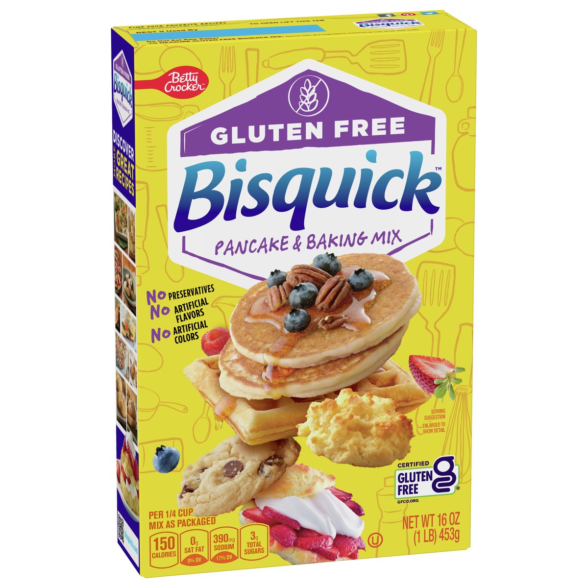 slide 5 of 9, Bisquick Betty Crocker Bisquick Pancake & Baking Mix, Gluten Free, 16 oz., 16 oz