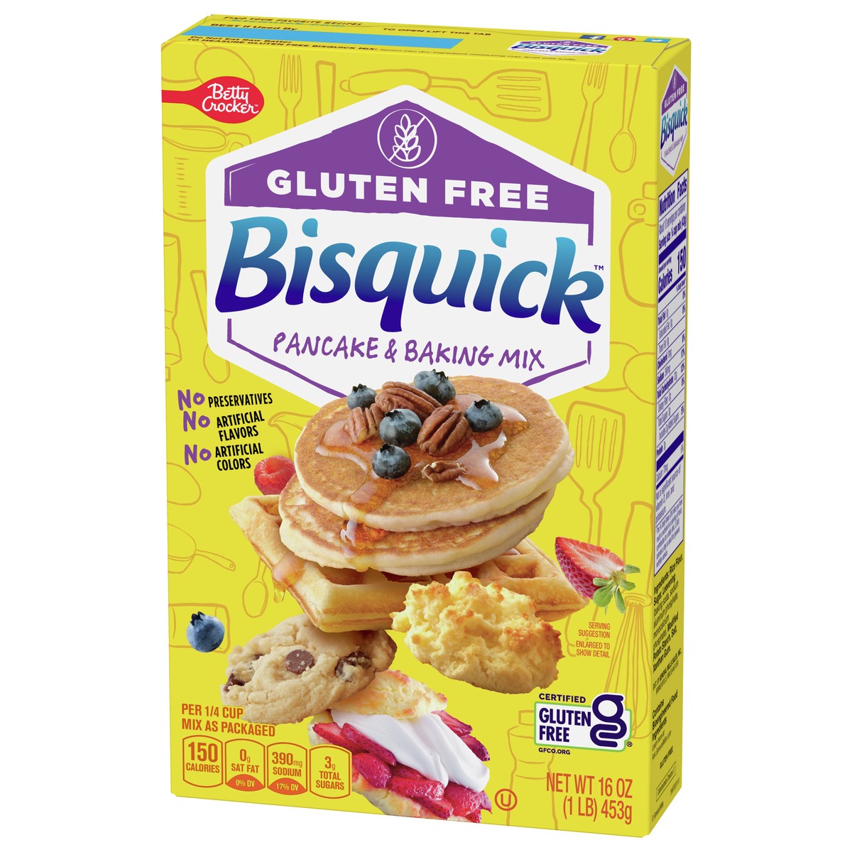 slide 5 of 9, Bisquick Betty Crocker Bisquick Pancake & Baking Mix, Gluten Free, 16 oz., 16 oz