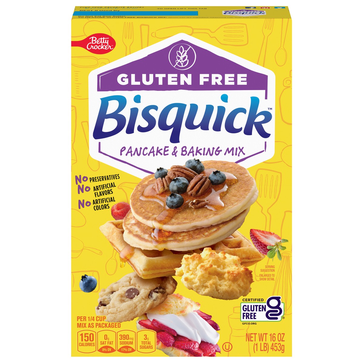 slide 1 of 9, Bisquick Betty Crocker Bisquick Pancake & Baking Mix, Gluten Free, 16 oz., 16 oz