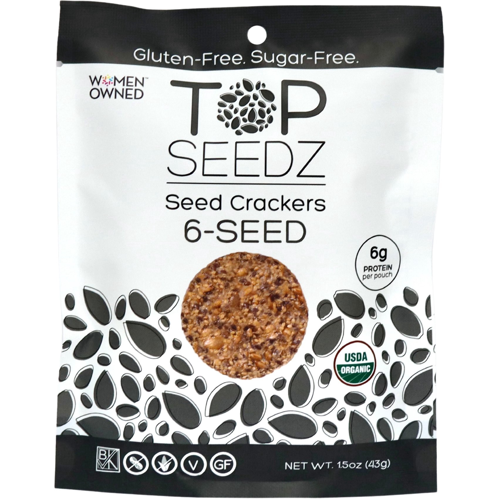 slide 1 of 1, Top Seedz Org Gng Seed Rnd Crckr, 1.5 oz