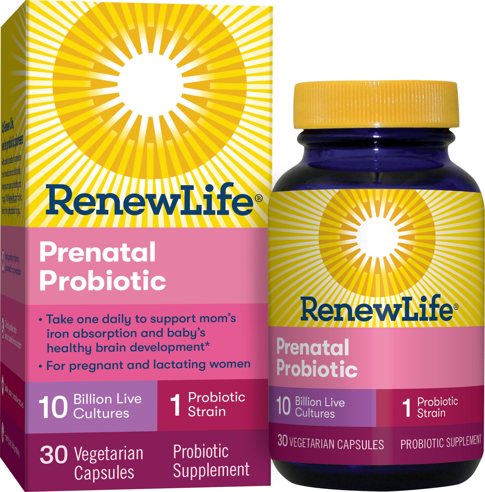 slide 1 of 1, Renew Life Women's Probiotic - Prenatal Probiotic Supplement - Shelf Stable, Gluten, Dairy & Soy Free - 10 Billion - 30 Vegetarian Capsules, 30 ct