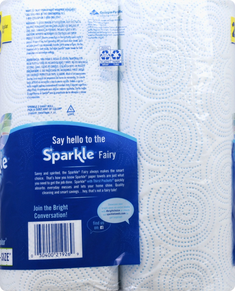 slide 8 of 8, Sparkle Giant Pick-a-size Hint of Color Paper Towels, 114.43 ft