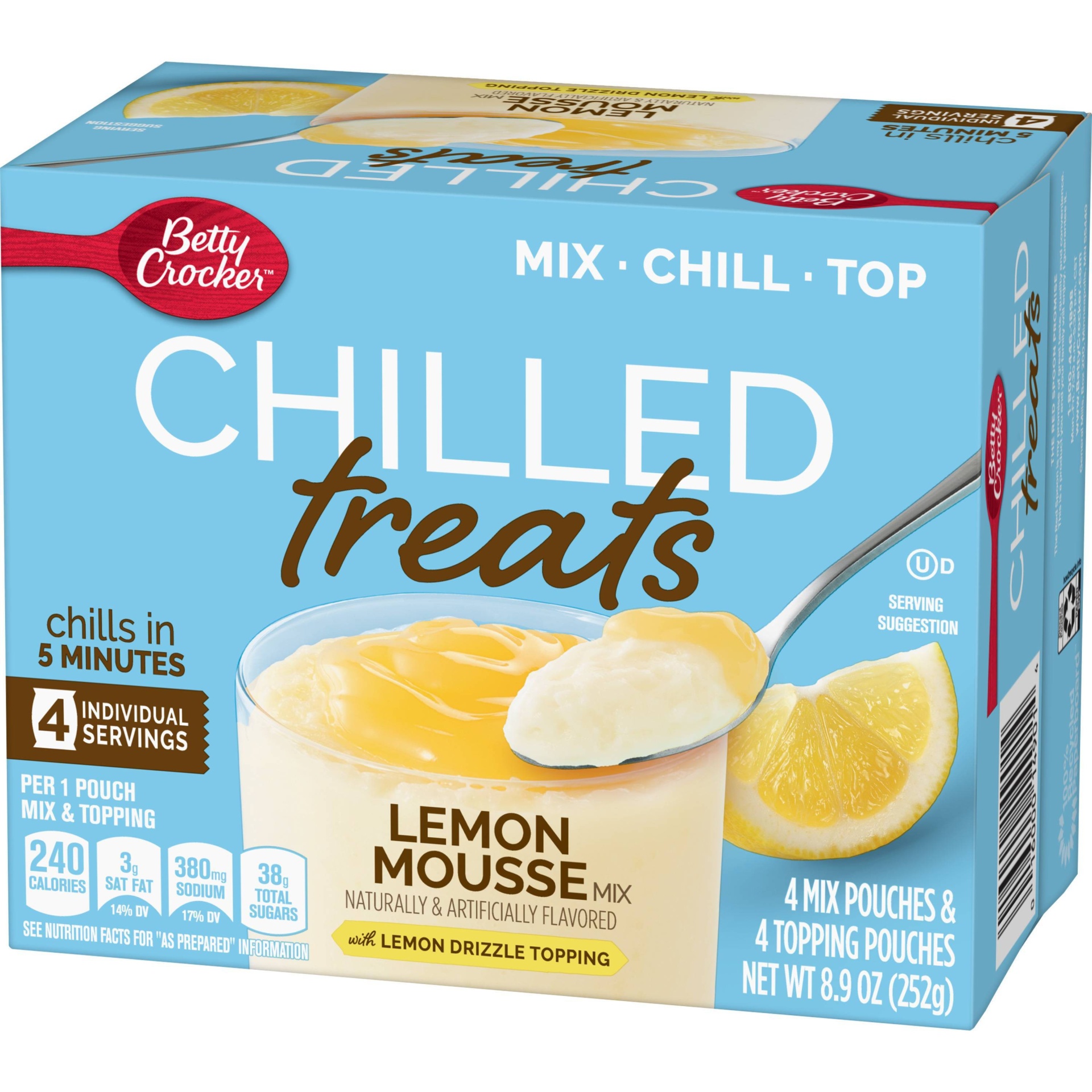 slide 1 of 3, Betty Crocker Chilled Treats Lemon Mousse Mix with Lemon Drizzle Topping, 8.9 oz