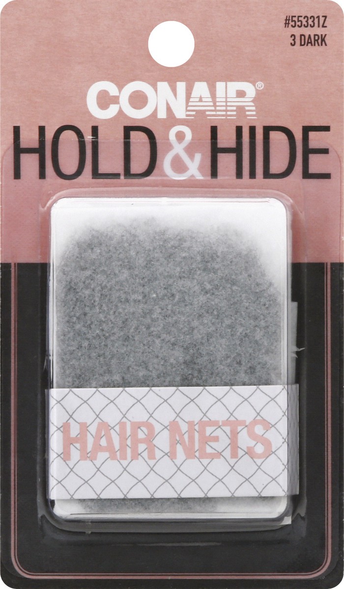 slide 1 of 9, Conair Dark Hold & Hide Hair Nets 3 ea, 3 ct