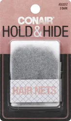 Conair Dark Hold & Hide Hair Nets 3 ea