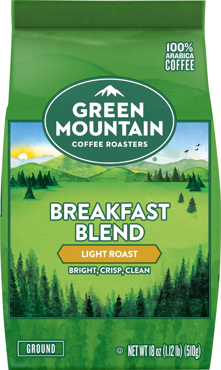 slide 1 of 11, Green Mountain Light Roast Ground Breakfast Blend Coffee - 18 oz, 18 oz