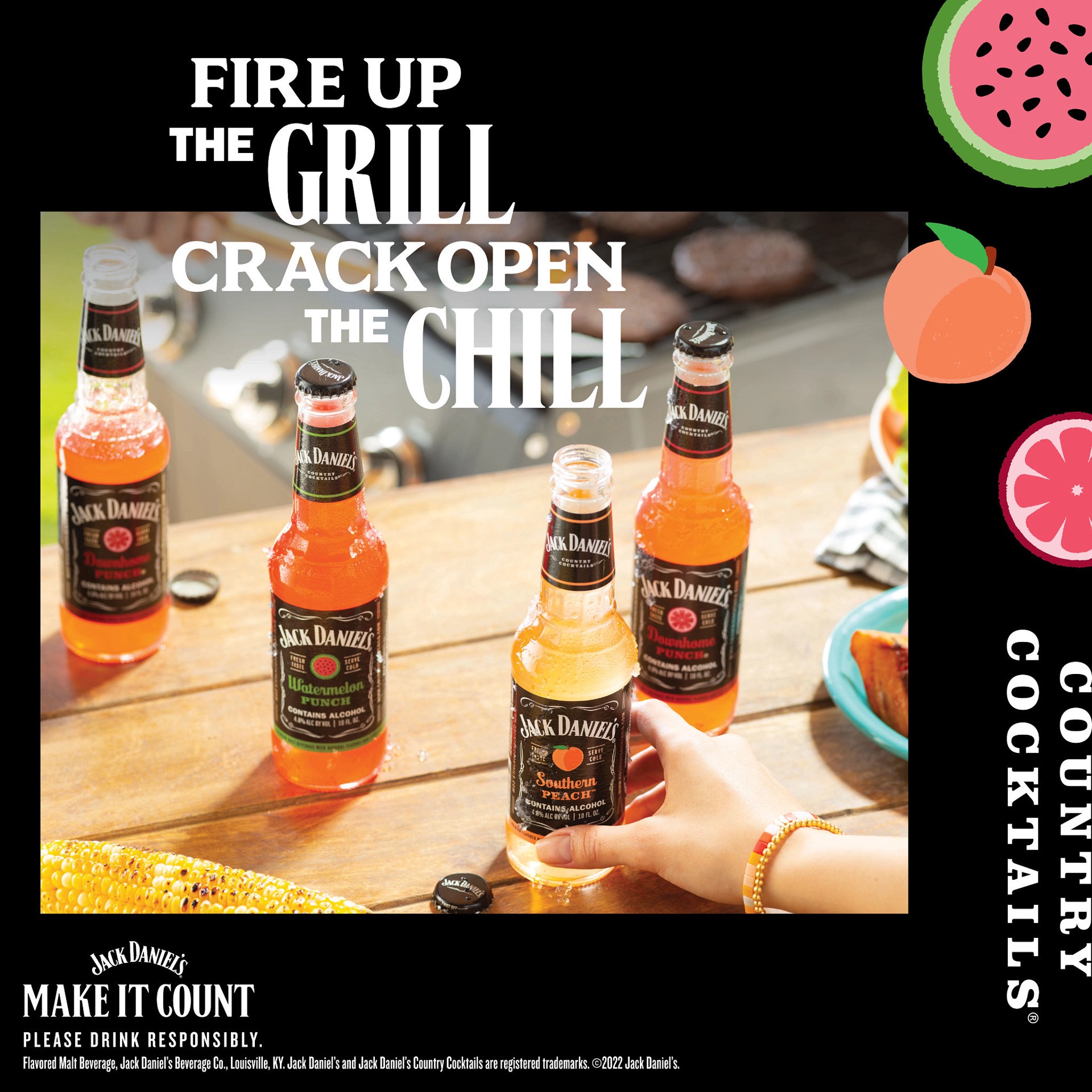 slide 5 of 6, Jack Daniel's Watermelon Punch Country Cocktails 23.5 fl oz, 5 oz