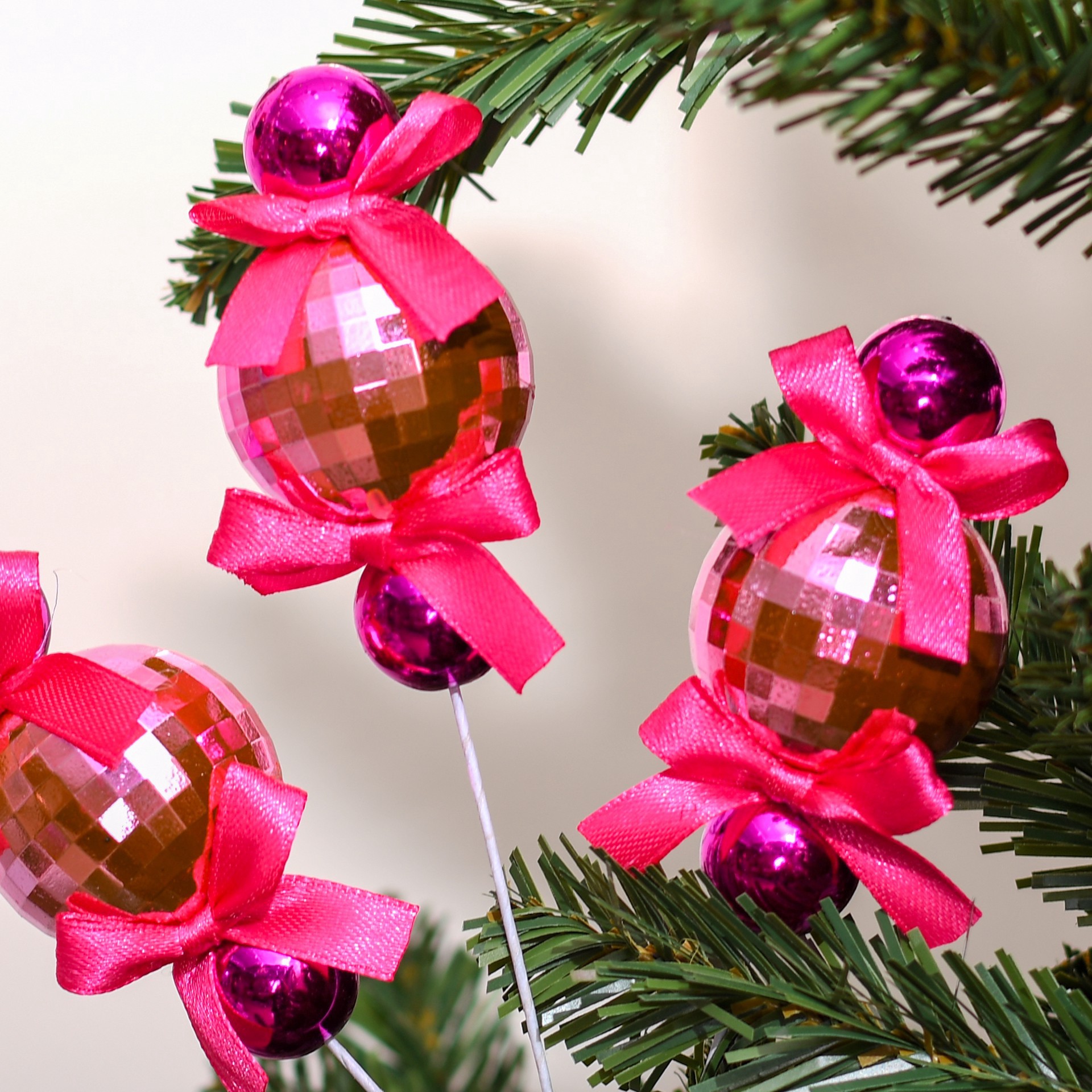 slide 2 of 4, 11.75" Pink Disco Ball Pick By Ashland, 11.75 in