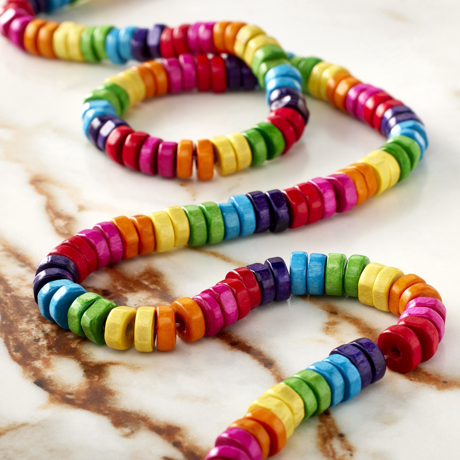 slide 2 of 3, Multicolored Wood Heishi Beads By Bead Landing, 7mm - 8mm
