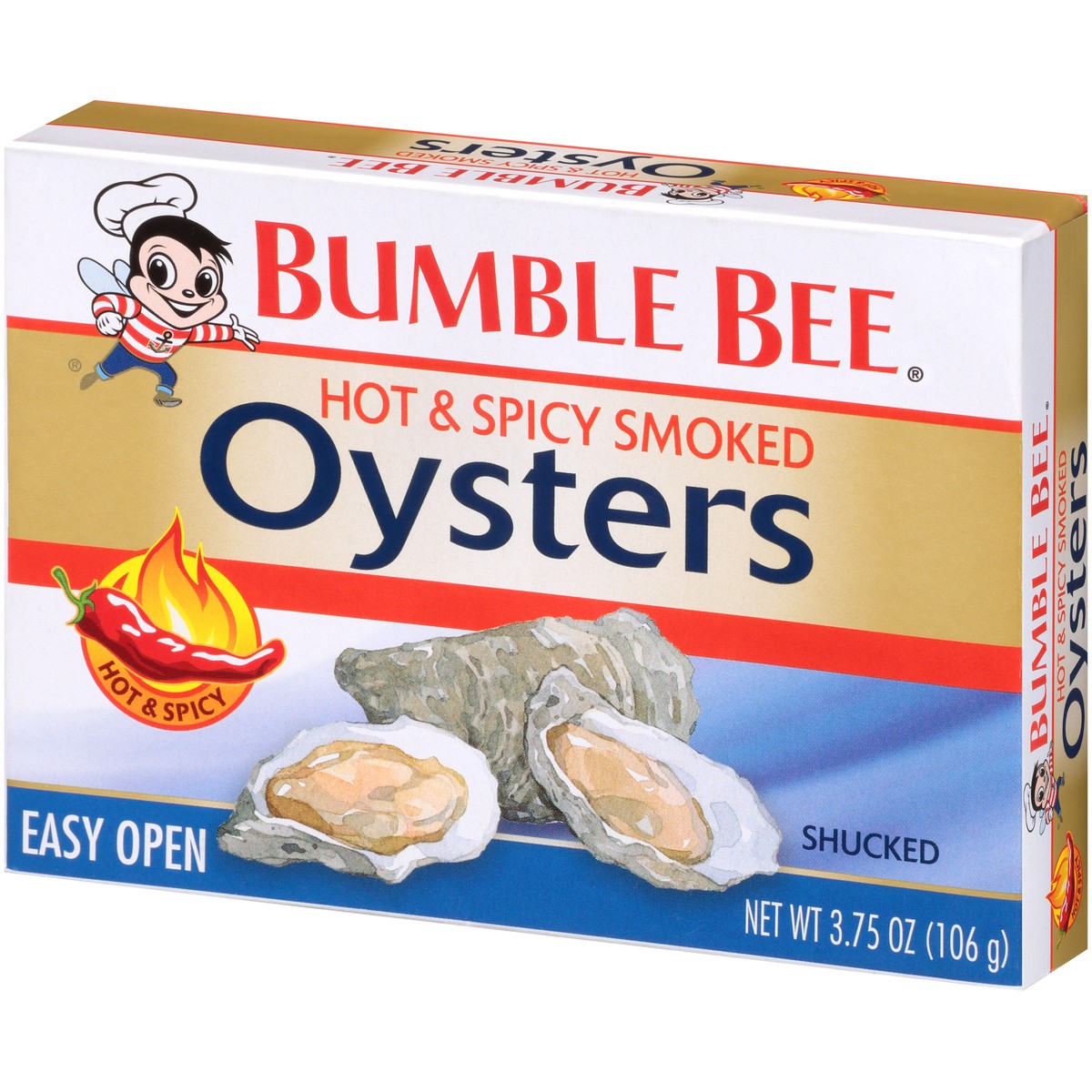 slide 3 of 11, Bumble Bee Hot and Spicy Smoked Oysters, 3.75 oz