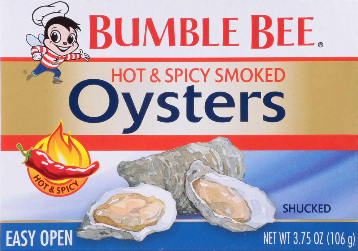 slide 9 of 11, Bumble Bee Hot and Spicy Smoked Oysters, 3.75 oz