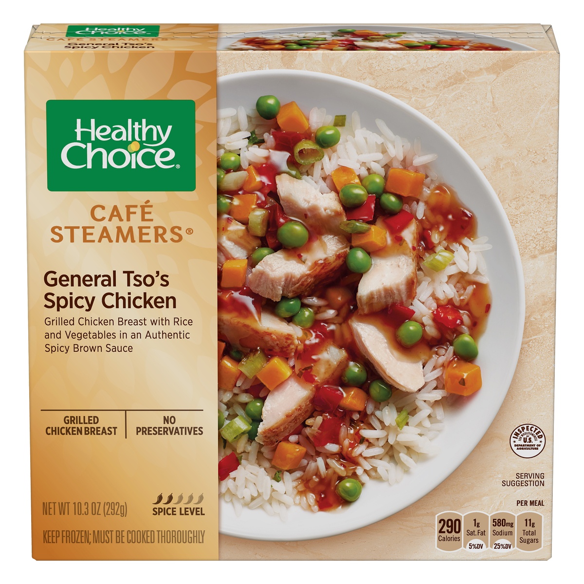 slide 1 of 2, Healthy Choice Cafe Steamers General Tso's Spicy Chicken, 10.8 oz