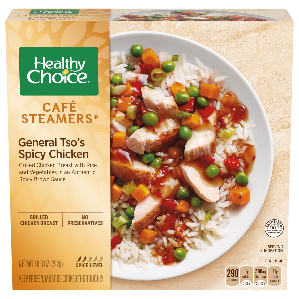 slide 1 of 5, Healthy Choice Cafe Steamers General Tso's Spicy Chicken 10.3 oz, 10.3 oz