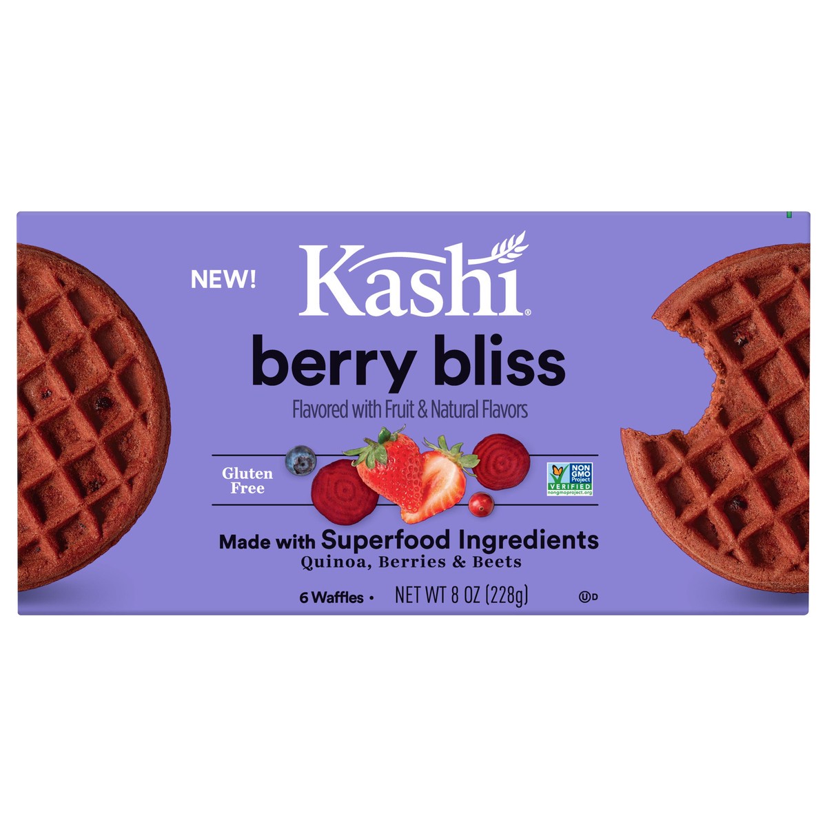 slide 1 of 10, Kashi Frozen Waffles Berry Bliss, 8 oz, 6 Count, 8 oz