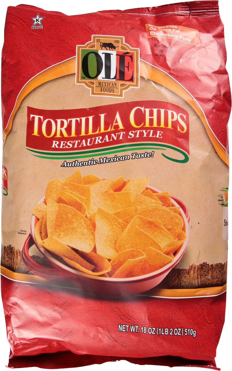 slide 4 of 9, Olé Mexican Foods Restaurant Style Tortilla Chips 18 oz, 18 oz