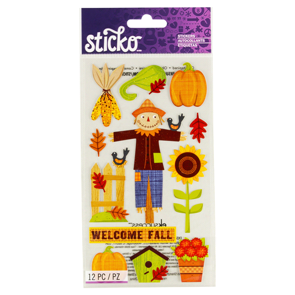 slide 1 of 2, Sticko Stickers Welcome Fall, 12 ct