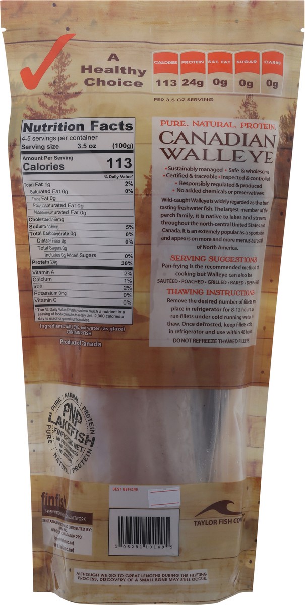 slide 11 of 13, Wild Canadian Walleye Fillets, 24 oz
