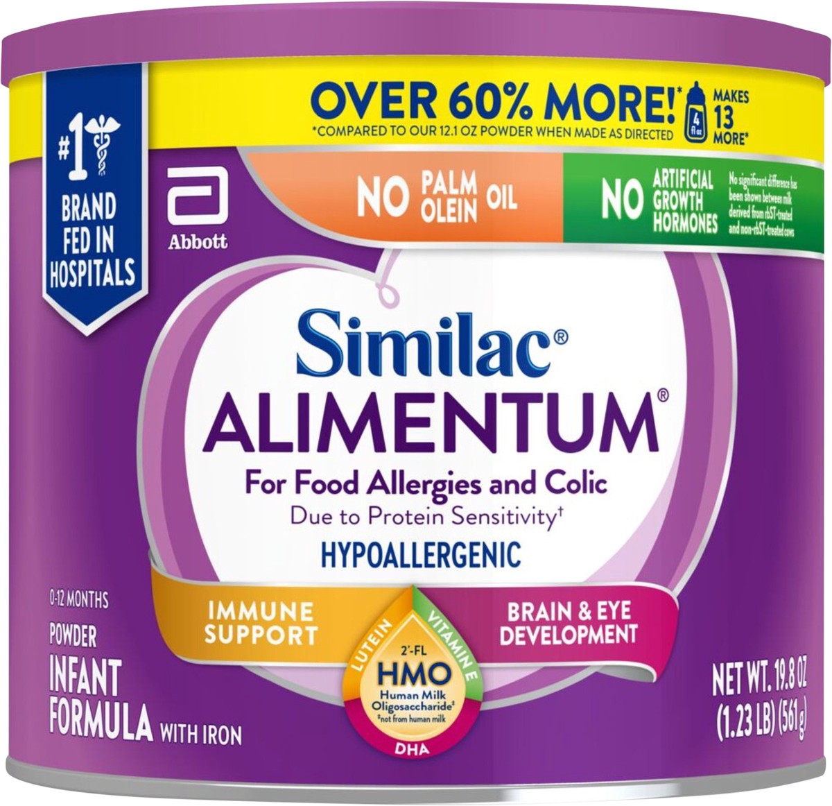 slide 4 of 10, Similac Alimentum 0-12 Months Powder Hypoallergenic Infant Formula with Iron 19.8 oz, 19.8 oz