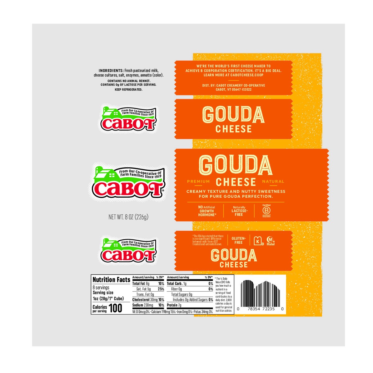 slide 3 of 15, 12/8Oz Gouda Bar, 8 oz