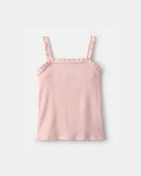 Oshkosh Girls Ruffle Ribbed Tank Top - Pink, Size 7