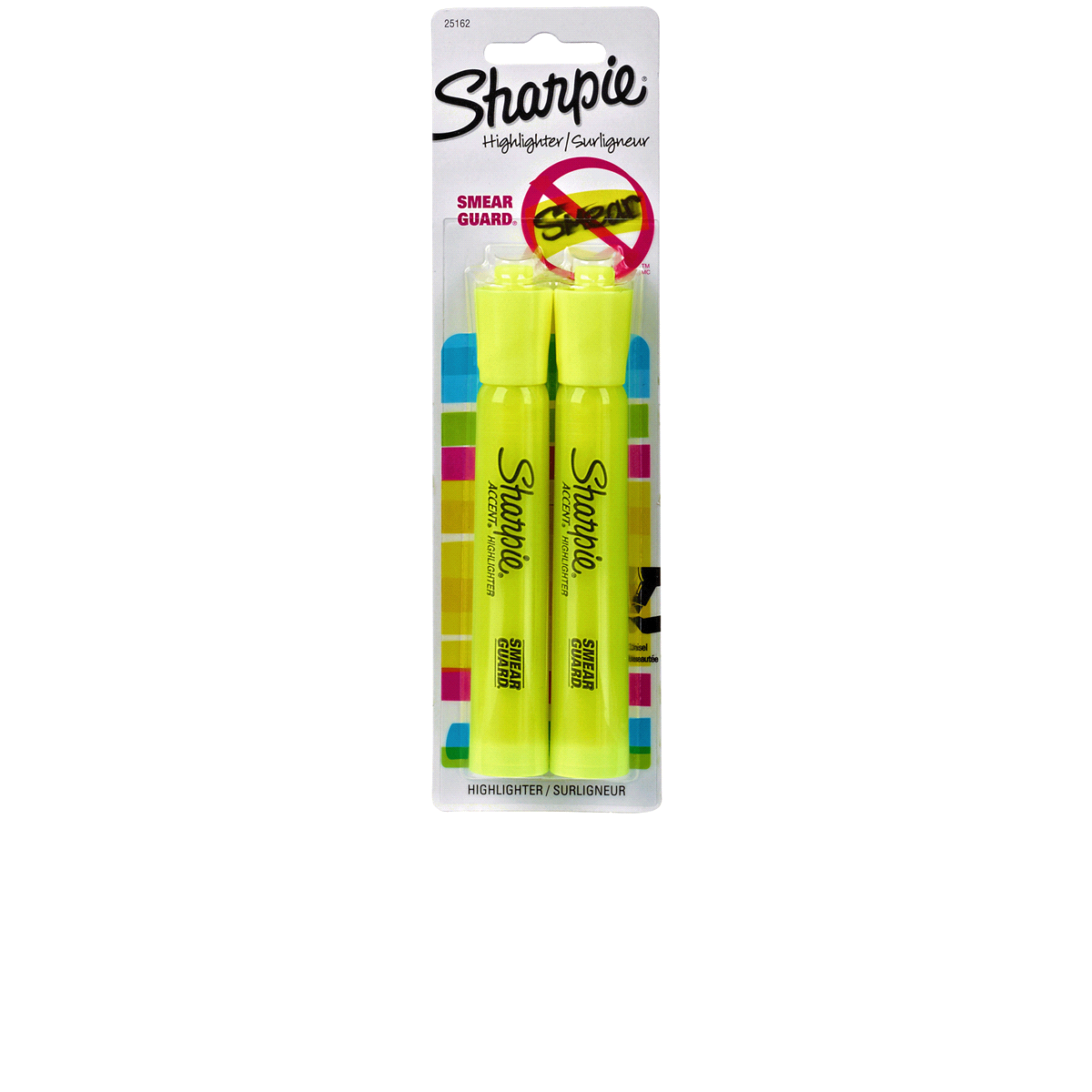 slide 1 of 1, Sharpie Smear Guard Chisel Tip Highlighter Yellow, 2 ct