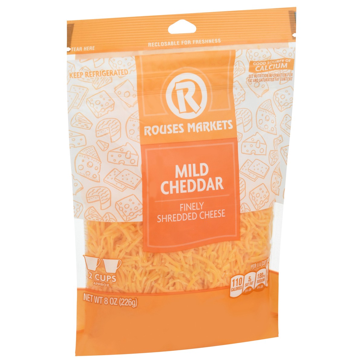 slide 8 of 9, Rouses Markets Mild Cheddar Finely Shredded Cheese 8 oz, 8 oz
