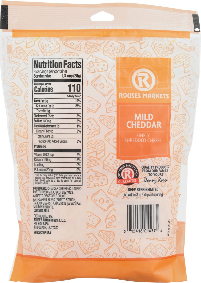 slide 3 of 9, Rouses Markets Mild Cheddar Finely Shredded Cheese 8 oz, 8 oz