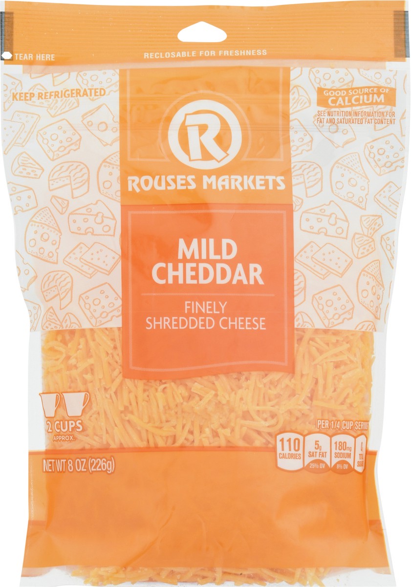 slide 9 of 9, Rouses Markets Mild Cheddar Finely Shredded Cheese 8 oz, 8 oz