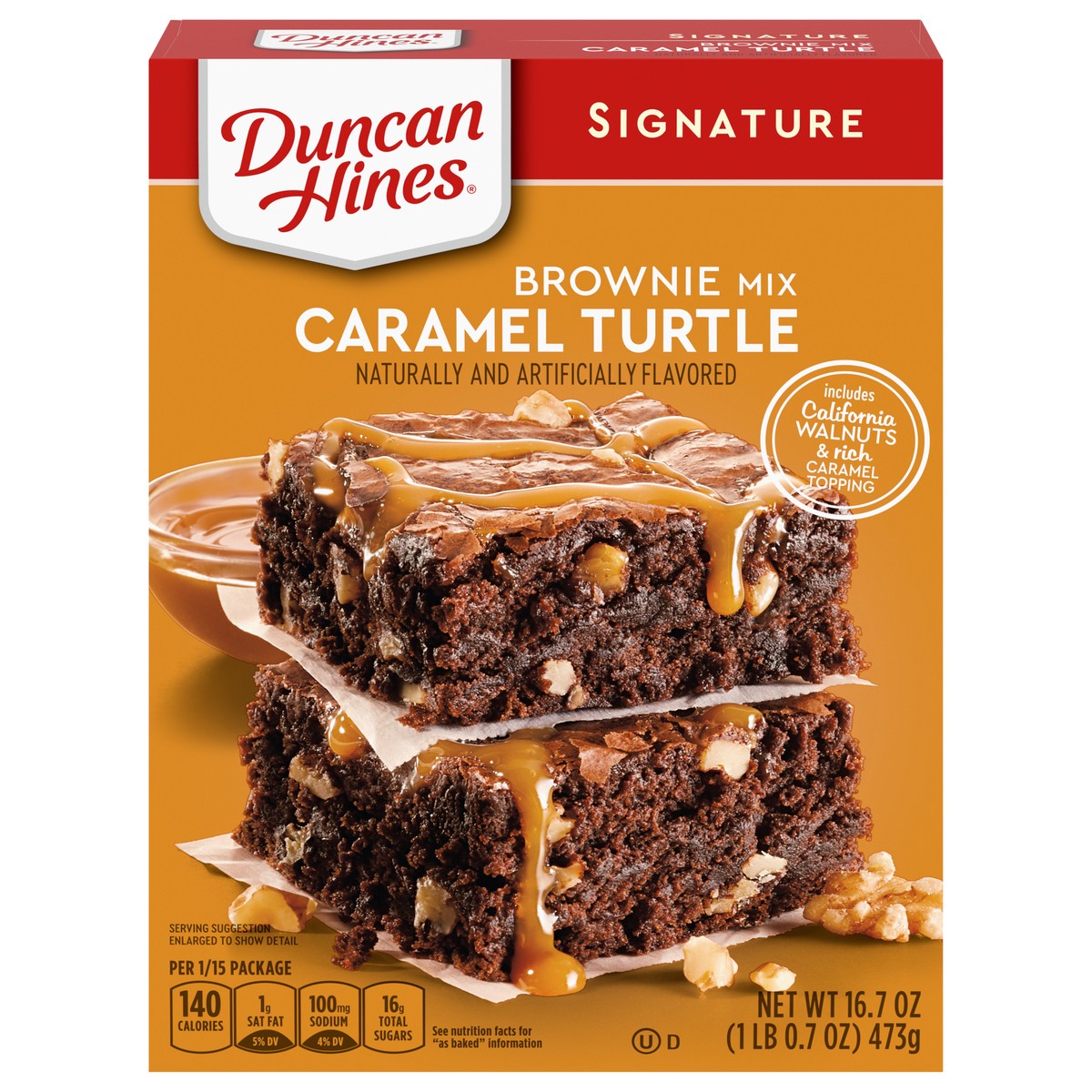 slide 1 of 5, Duncan Hines Signature Caramel Turtle Brownie Mix 16.7 oz, 16.7 oz