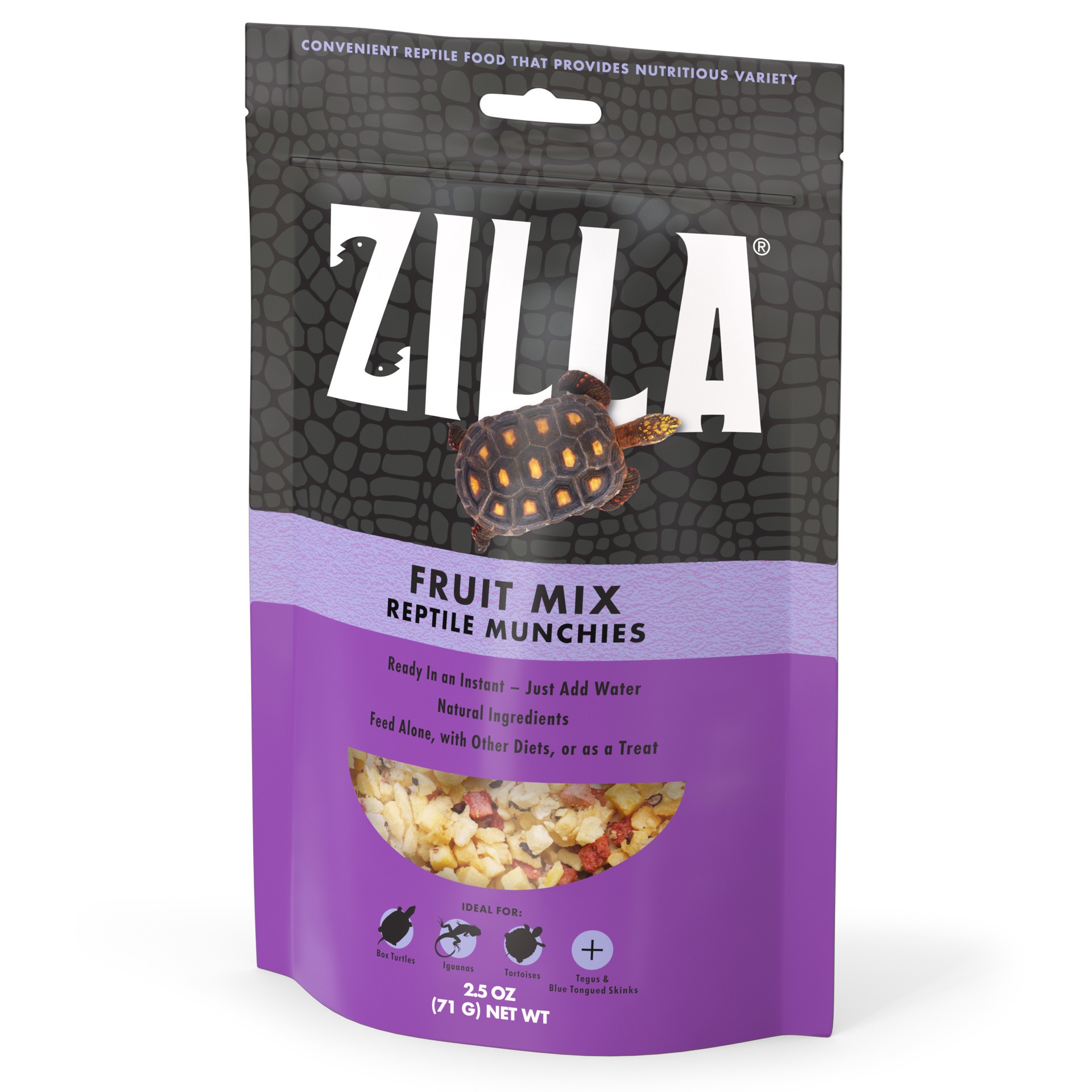 slide 1 of 7, Zilla Reptile Munchies Fruit Mix Black 2.5 Ounces, 1 ct