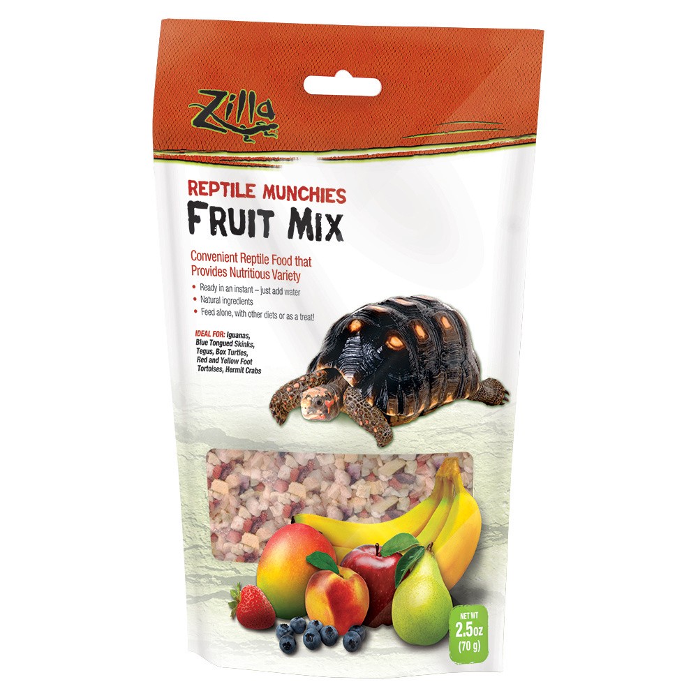 slide 3 of 7, Zilla Reptile Munchies Fruit Mix Black 2.5 Ounces, 1 ct
