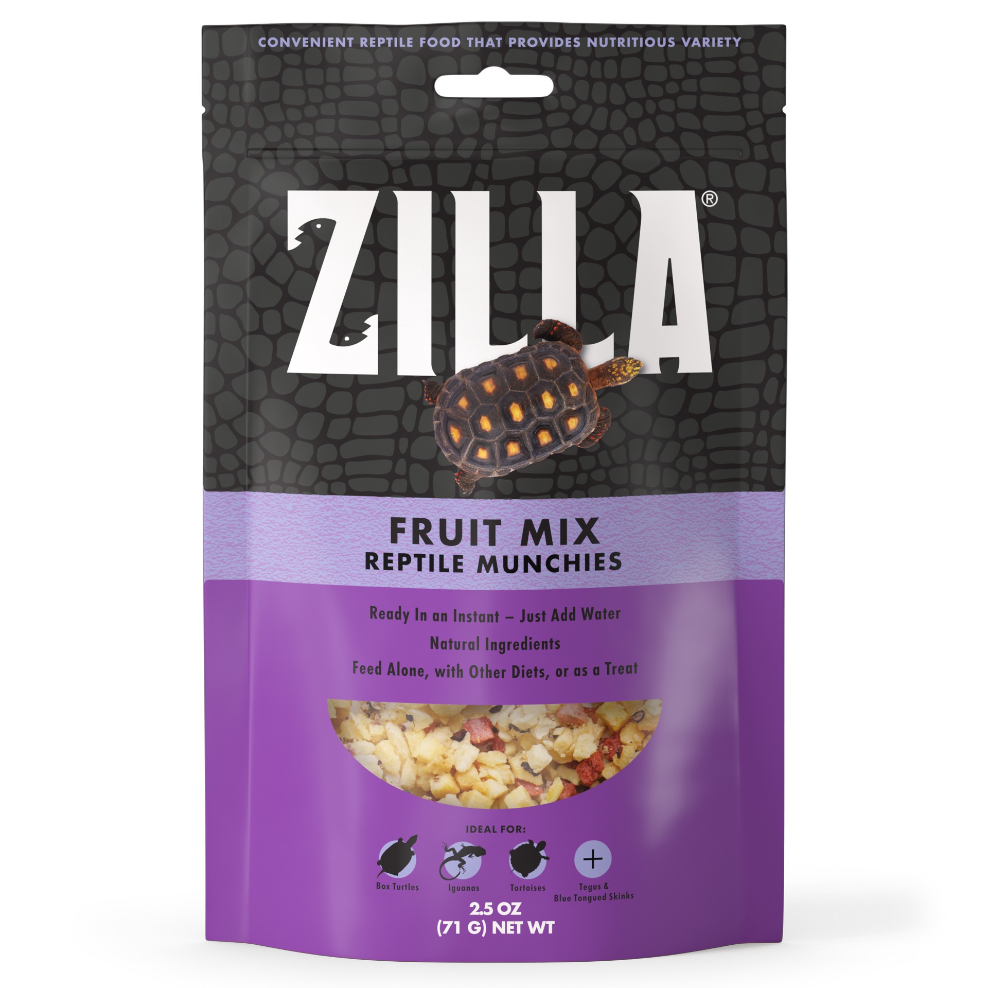 slide 2 of 7, Zilla Reptile Munchies Fruit Mix Black 2.5 Ounces, 1 ct
