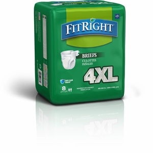 slide 1 of 1, Medline Industries Fit Right Bariatric Adult Briefs With Dryness Enhancement & Odor Protection, 4 Xl, 8 ct