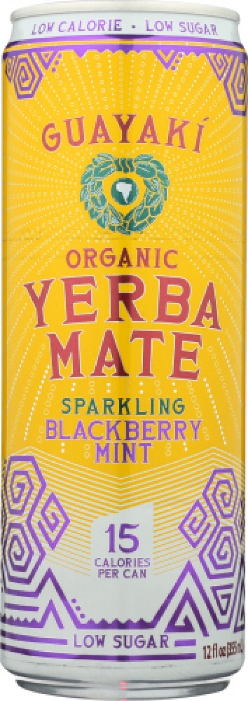 slide 1 of 1, Guayaki Organic Blackberry Mint Sparkling Yerba Mate, 12 oz