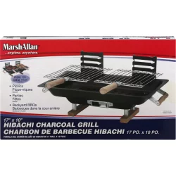 MarshAllan Century Steel Charcoal Hibachi with Cast Iron Grill Grids