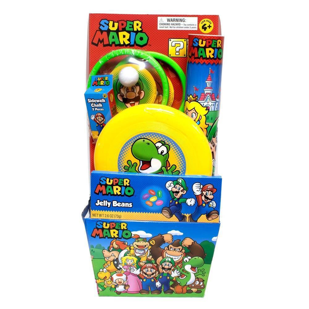 slide 1 of 8, Mario Super Mario Prefilled Easter Basket, 1.6 lb