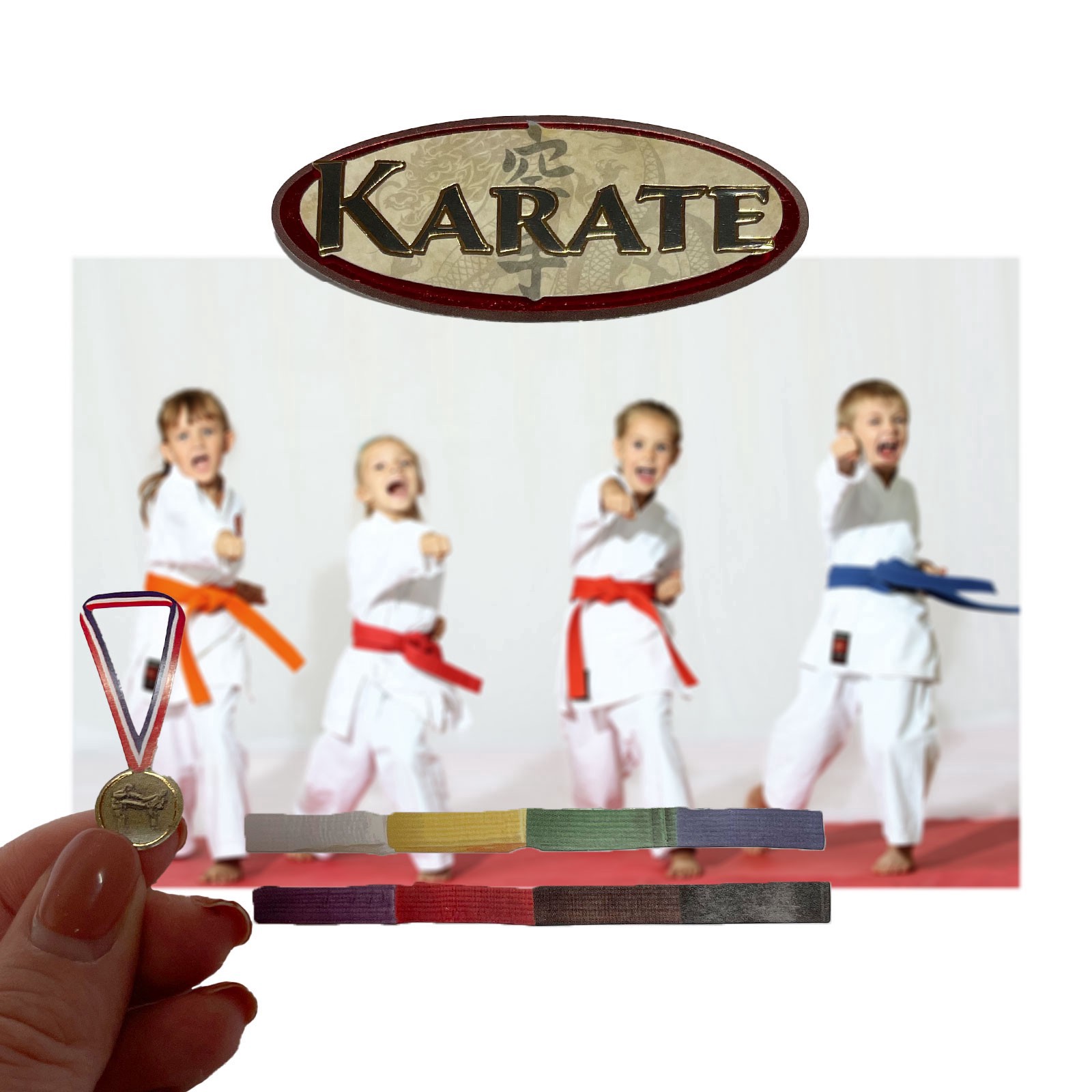 slide 6 of 6, Karate Stickers By Recollections, 3.875 in x 6.875 in