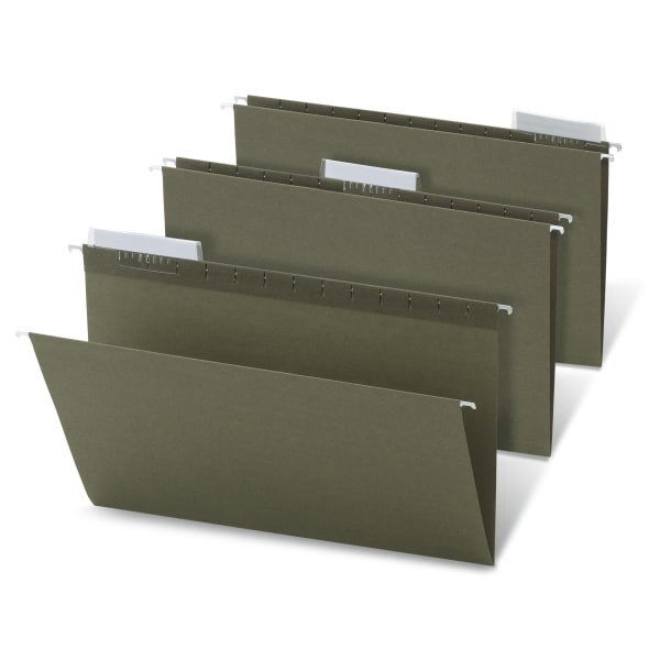 slide 3 of 3, Office Depot® Brand Hanging Folders, 1/3 Cut, Legal Size, 100% Recycled, Green, Pack Of 25, 25 ct