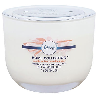 slide 1 of 1, Febreze Home Collection Vanilla Amber Candle, 12 oz