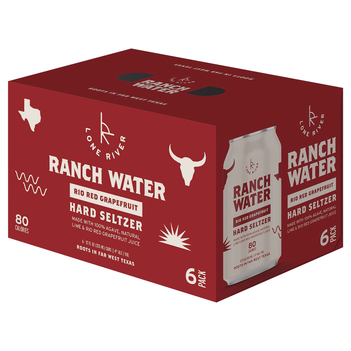 slide 10 of 11, Lone River Ranch Water Hard Seltzer Grapefruit Flavor 6 Pack 12 Ounce Cans, 72 oz