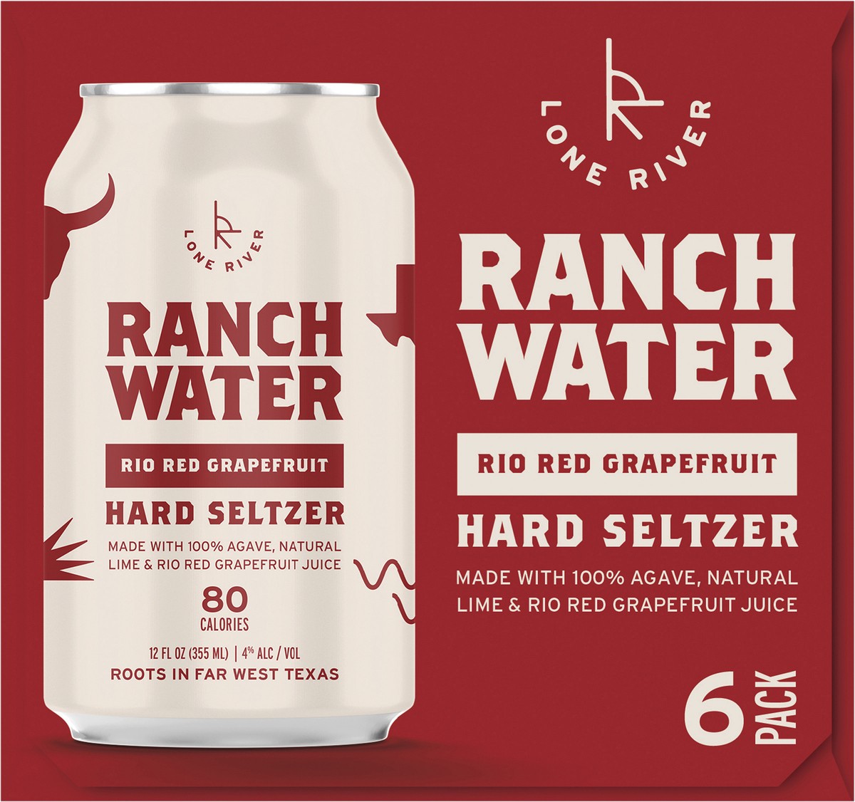 slide 2 of 11, Lone River Ranch Water Hard Seltzer Grapefruit Flavor 6 Pack 12 Ounce Cans, 72 oz