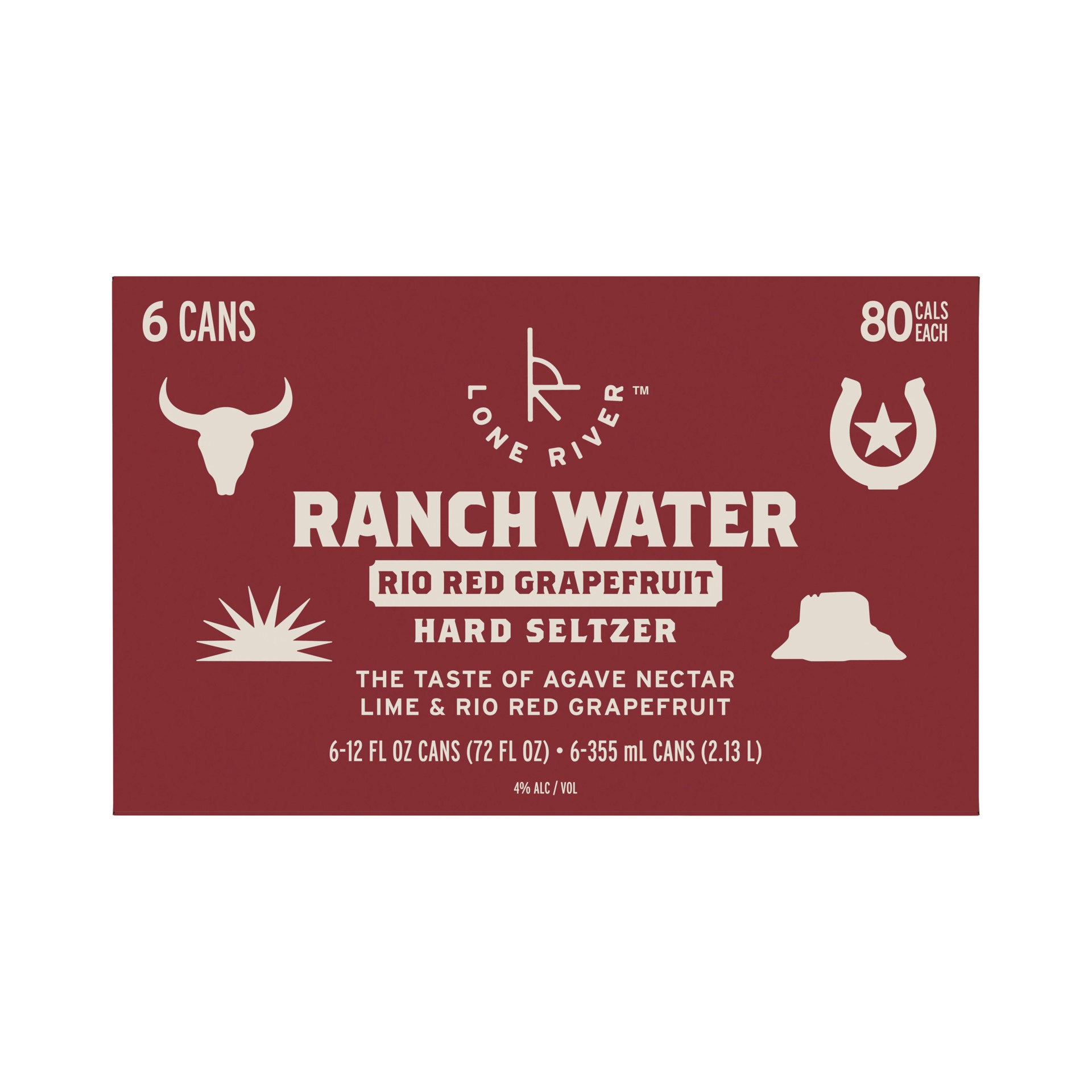 slide 1 of 11, Lone River Ranch Water Hard Seltzer Grapefruit Flavor 6 Pack 12 Ounce Cans, 72 oz