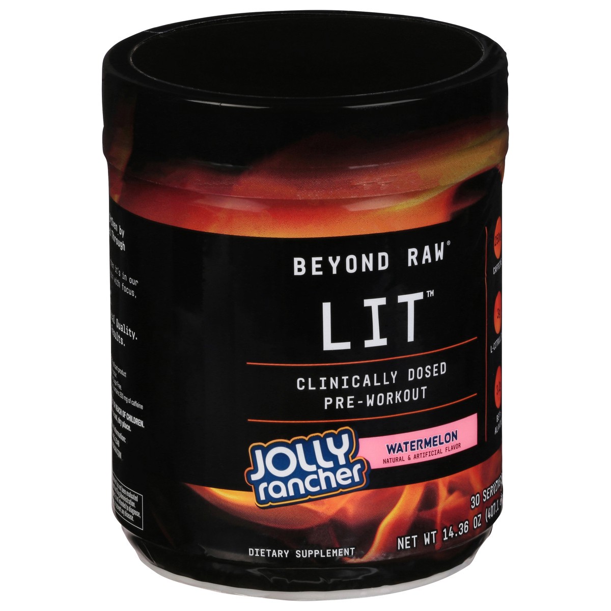 slide 2 of 9, Beyond Raw LIT Watermelon Pre-Workout 14.36 oz, 14.36 oz