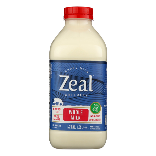 slide 1 of 1, Zeal Creamery Grass Fed Whole Milk, 1 ct