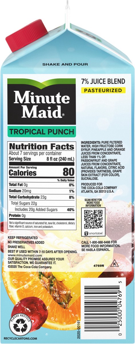 slide 7 of 7, Minute Maid Tropical Punch Carton, 59 fl oz, 59 oz
