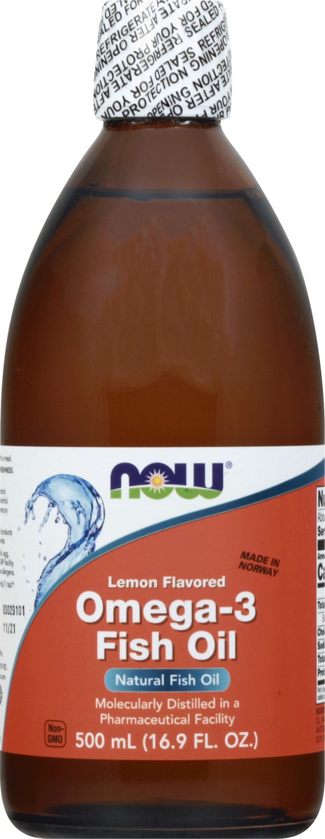 slide 1 of 3, Now Naturals Lemon Flavored Omega-3 Fish Oil 500 ml, 500 ml