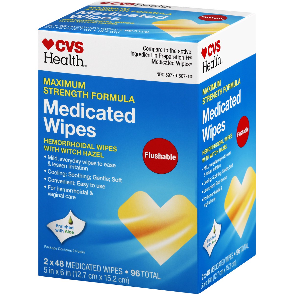 slide 2 of 10, CVS Healthhemorrhoidal Medicated Wipes, 96 Ct, 1 ct
